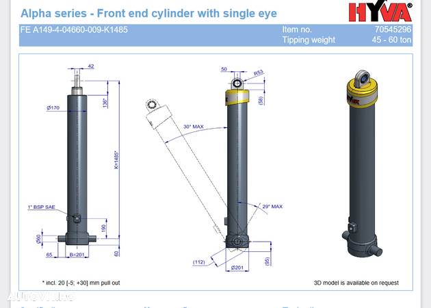 Cilindru basculare hyva 70545296 - 1