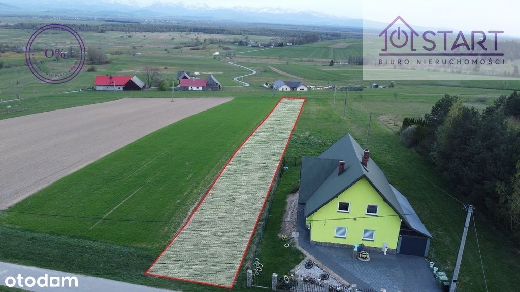 Działka budowlana pow. 1472 m2 z widokiem na Tatry