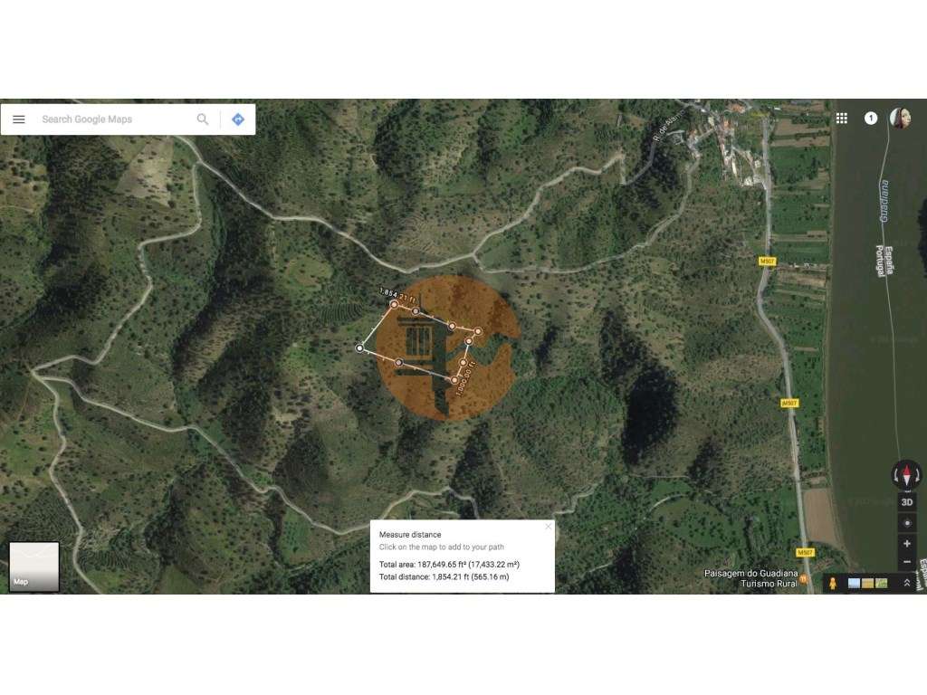 Terreno Rústico com 17.400 m2 vista rio Guadiana no Álamo - Grande imagem: 2/6