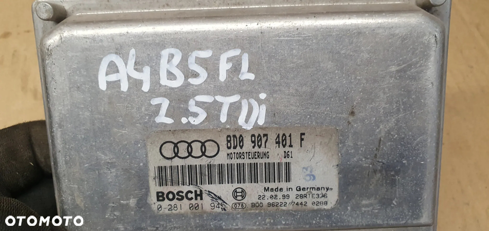 Sterownik komputer silnika Audi A4 B5 2.5 TDI 8D0907401F - 4
