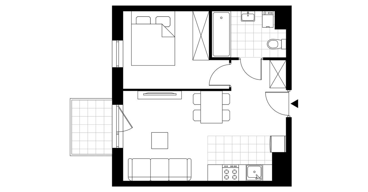 2-pokojowe mieszkanie 35m2 + balkon Bez Prowizji - Pełny obrazek: 3/8