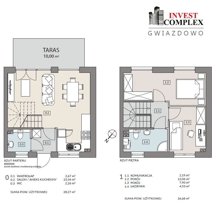 dom szeregowy - 55 m2 - duży ogród - 20 min P-ń