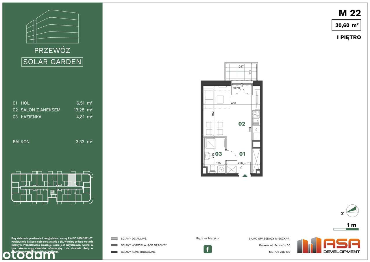 1-pokojowe mieszkanie 30m2 + balkon Bezpośrednio - Pełny obrazek: 2/9
