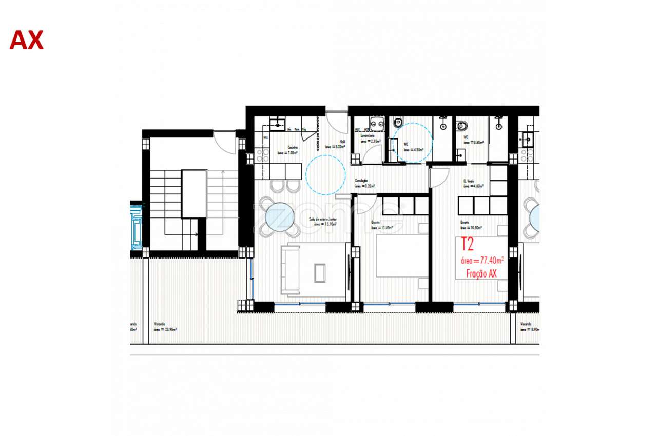 Apartamento T2 c/ Varanda, Freamunde, Paços de Ferreira (Fração AX) - Grande imagem: 3/16