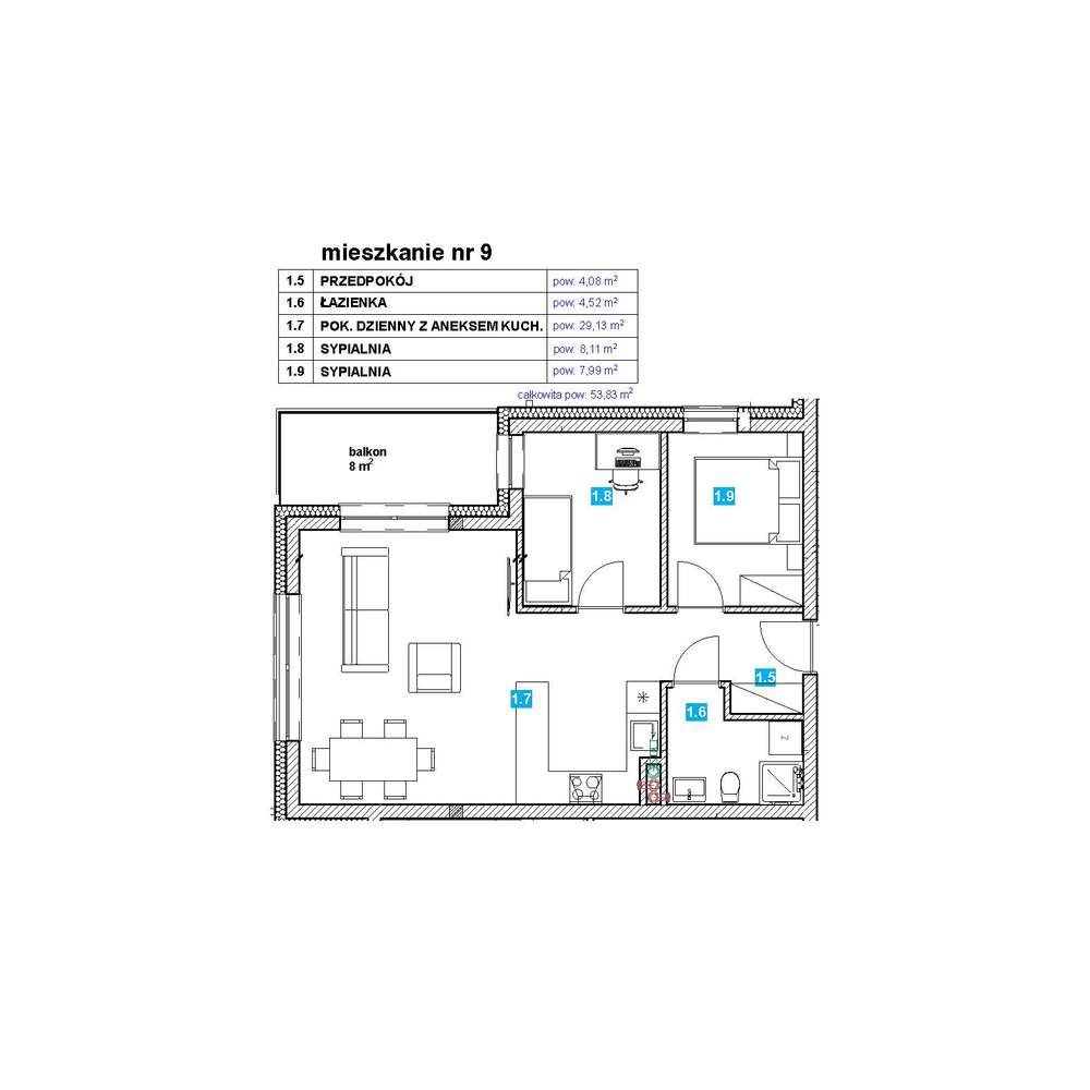 3-pokojowe mieszkanie z balkonem wśród drzew w Olszówce - Pełny obrazek: 2/8
