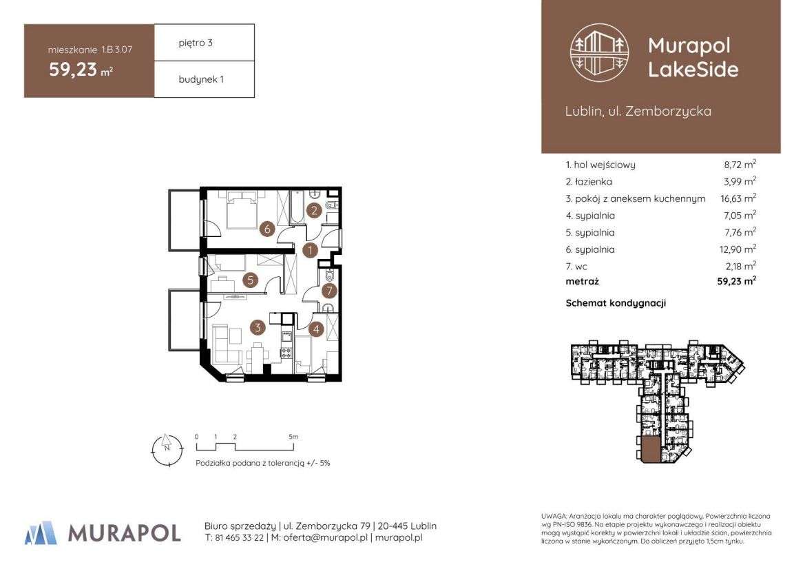 4-pokojowe mieszkanie 59m2 Bezpośrednio - Pełny obrazek: 2/6