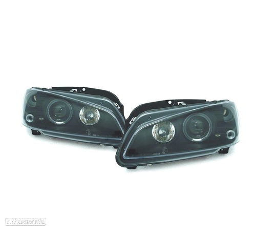 FARÓIS ANGEL EYES PARA PEUGEOT 106 96+ FUNDO PRETO H1 - 1