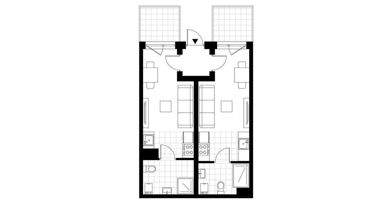 2-pokojowy apartament inwestycyjny 39m2 + 2 tarasy - Pełny obrazek: 3/6