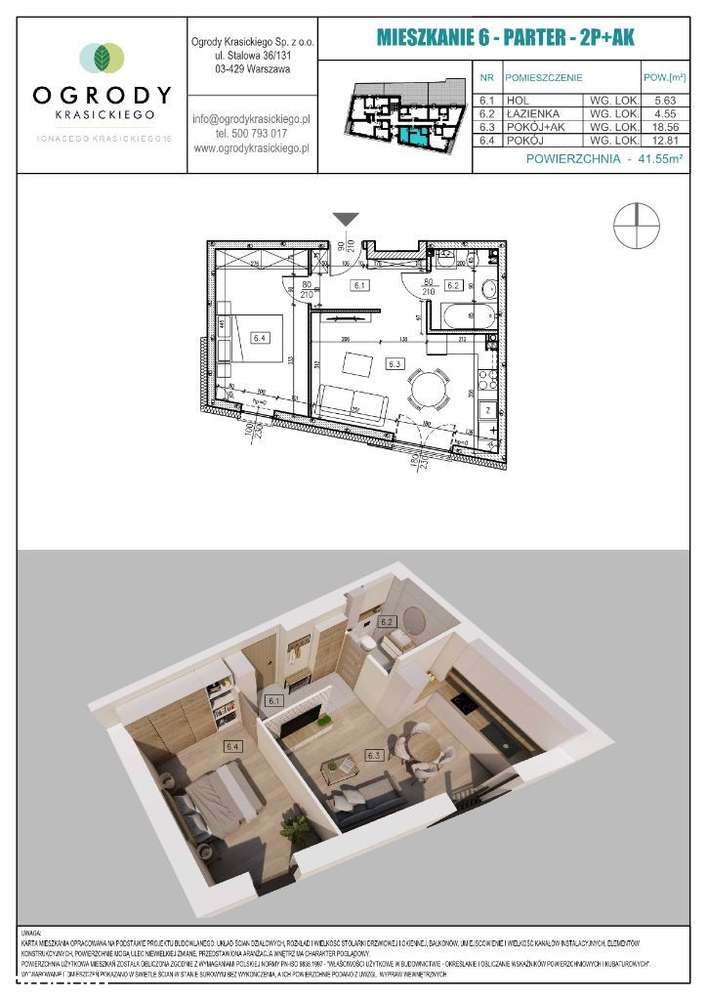 Mieszkanie na parterze 41,47 m2 - Pełny obrazek: 2/12