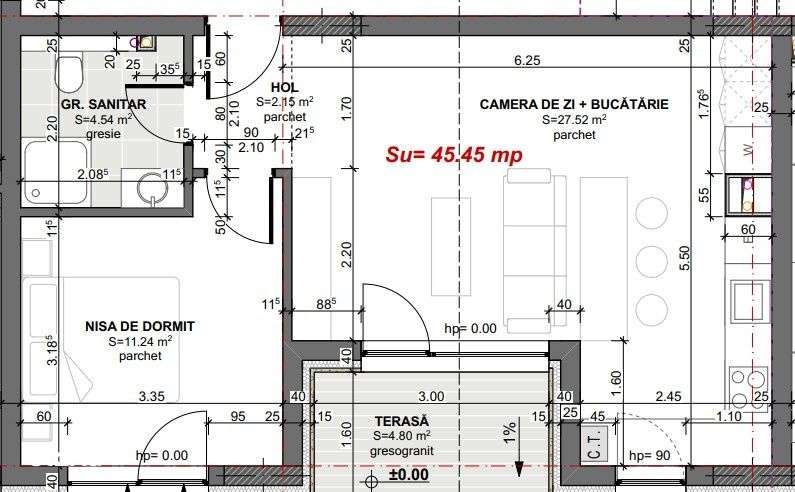 2 camere, 45mp  – partial finisat, perfect de amenajat - Imagine principală: 4/4