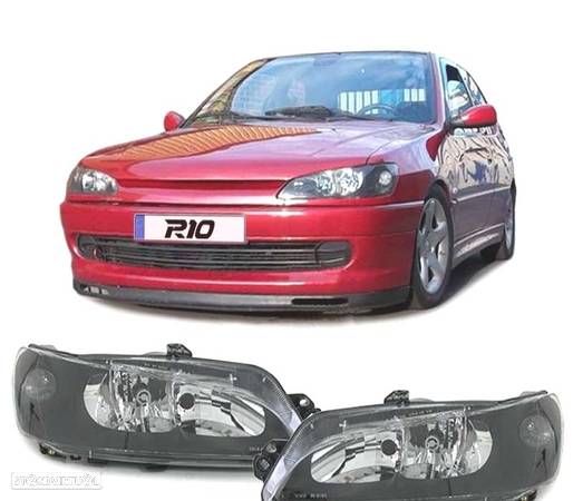 FARÓIS PARA PEUGEOT 306 97- PRETO - 1