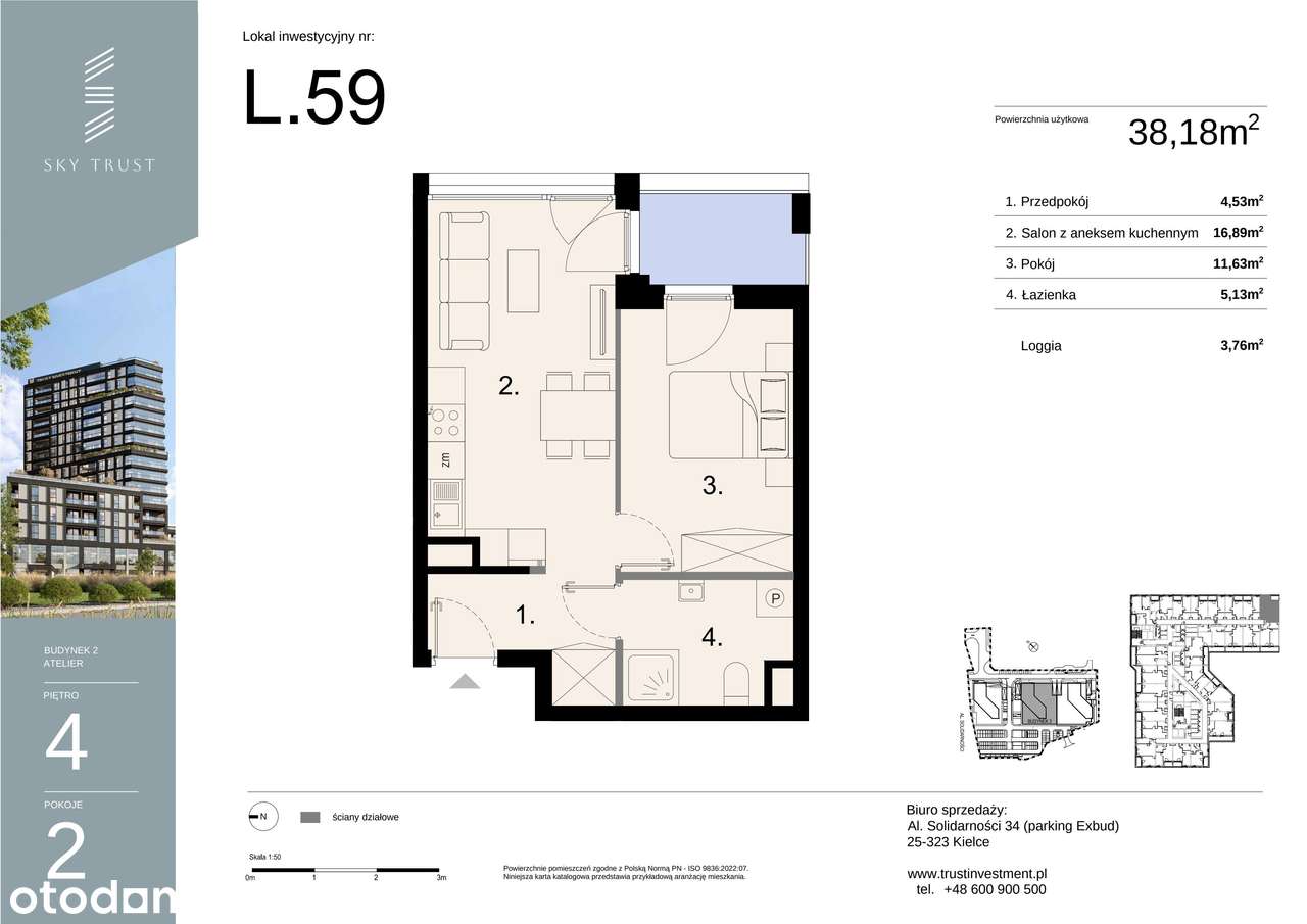 Sky Trust I​I | lokal inwestycyjny 2-pok. | L59 - Pełny obrazek: 3/8