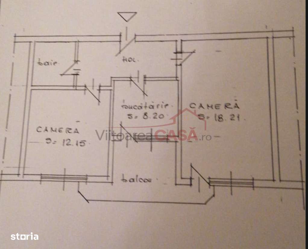 Bd Dacia - 2 camere decomandat - etaj 5 din 8- bloc 1982 – metrou Ob-9