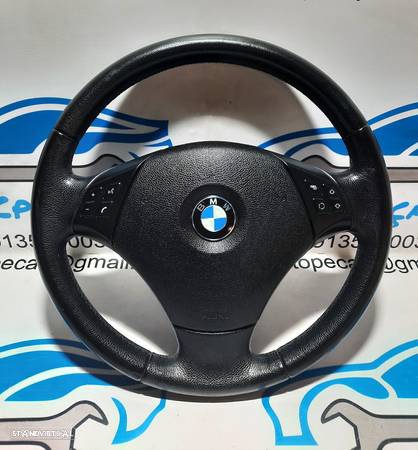 VOLANTE GUIADOR COMPLETO BMW SERIE 3 E91 TOURING 32306764547 6764547 E90 SEDAN E92 COUPE E93 CABRIO X1 E84 PELE AIRBAG COMANDOS MULTIFUNÇÕES CONTROLO - 1