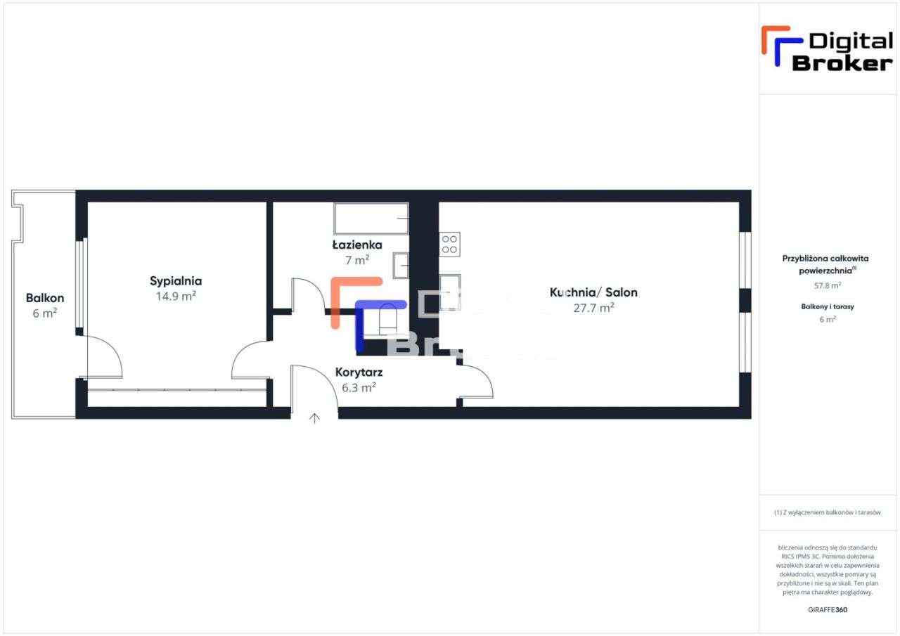 Centrum | 57,5 m² | klimatyzacja |garaż - Pełny obrazek: 4/16