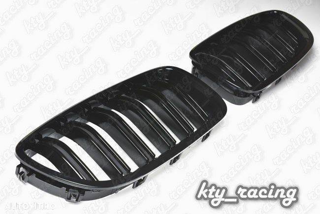 Grile duble pentru BMW F10 seria 5 M5 LCI look Negru Lucios sau Mat - 2