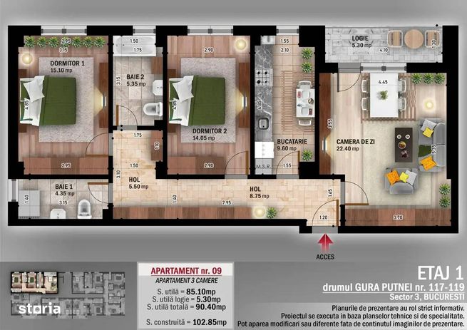 Theodor Pallady Apartament 3 camere Nicolae Teclu-3