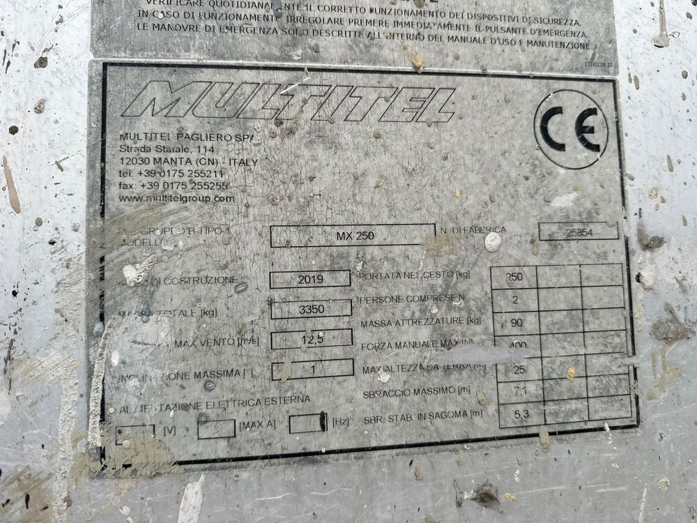 Podnośnik Koszowy Zwyżka 25 metrów Multitel Mx 250 12 w Bok UDT!!! - zdjęcie 7