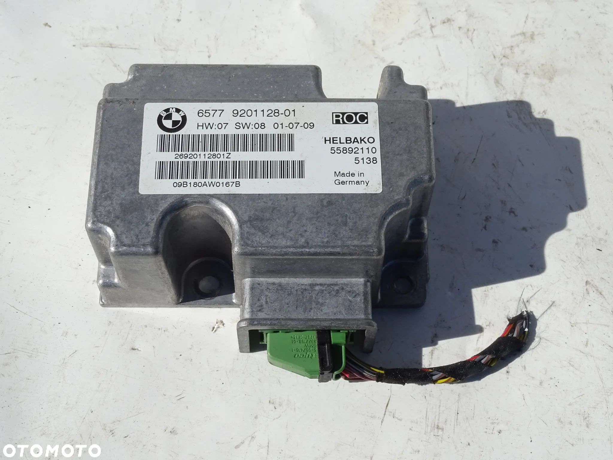 MODUŁ SENSOR PODUSZEK POWIETRZNYCH AIRBAG 9201128 BMW E88 E93 F-VAT - 1