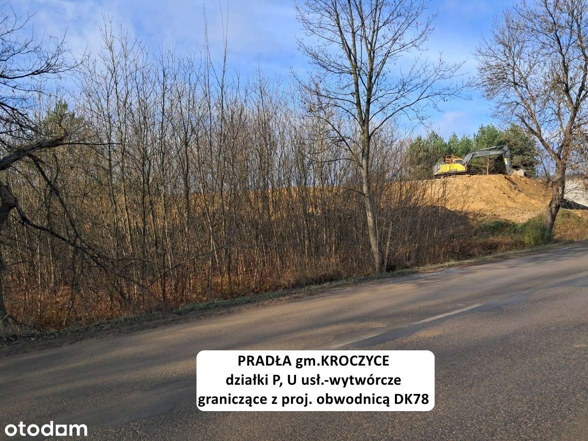 Działka drogowa 615m2 przy projektowanym wężle dr. krajowej DK78-1