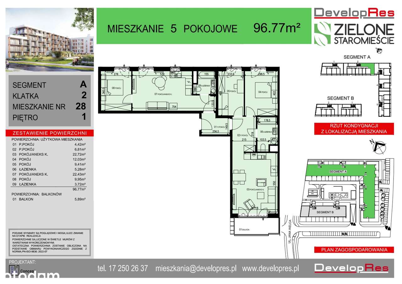 Inwestycyjne - 5 pokoi| 96,77 m² | Zielone Staromieście A-28|