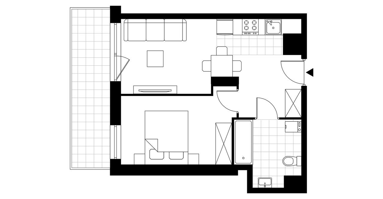 1-pokojowe mieszkanie 36m2 + balkon Bez Prowizji - Pełny obrazek: 3/8