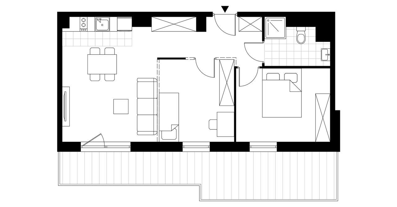 3-pokojowy apartament inwestycyjny 52m2 + taras - Pełny obrazek: 3/8