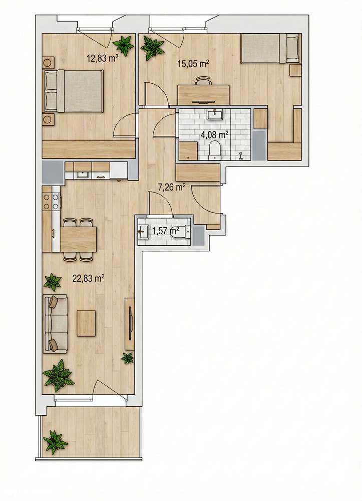 3 pokoje | 64m2 | Mokotów | Tramwaj i autobus-3