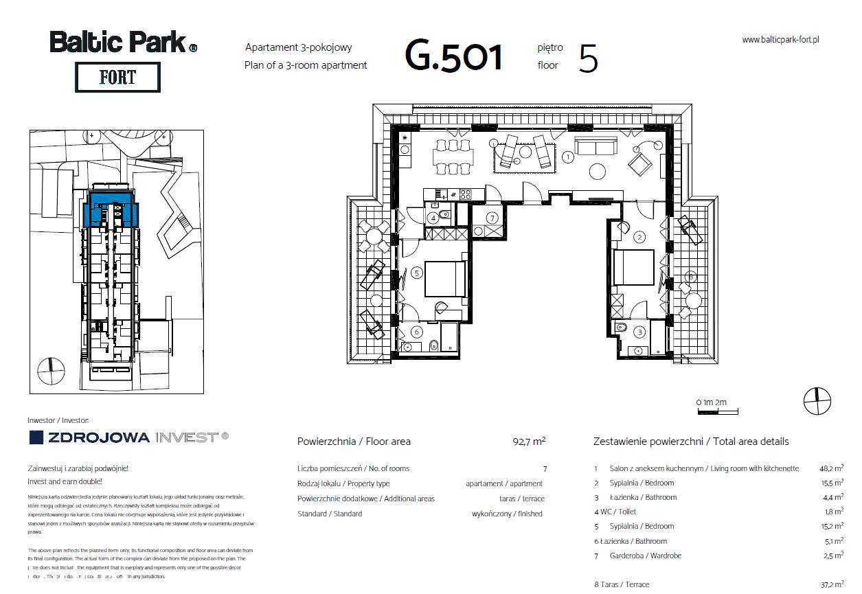 Świnoujście apartament z centralnym widokiem na morze 93 mkw-19