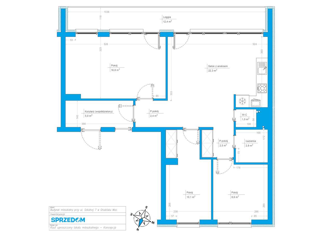 Mieszkanie 67m² ✮3pokoje✮Duży Balkon✮Winda✮Piwnica✮Pomieszczenie 5m²-2