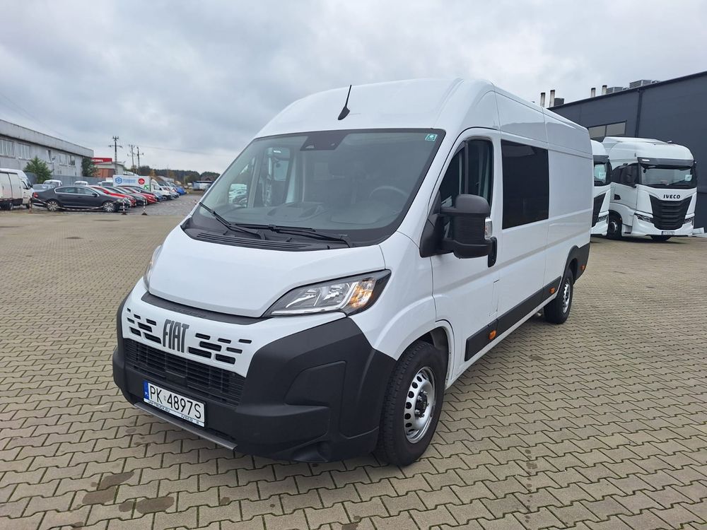 Fiat Ducato L4H2 brygadówka / doka / 7 osób / hak 3t / kamera / czujniki / nowa buda Ducato brygadowe - doka - krajowy - serwis ASO - super stan