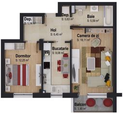 Apartament cu 2 camere Victory by Casa Nobel