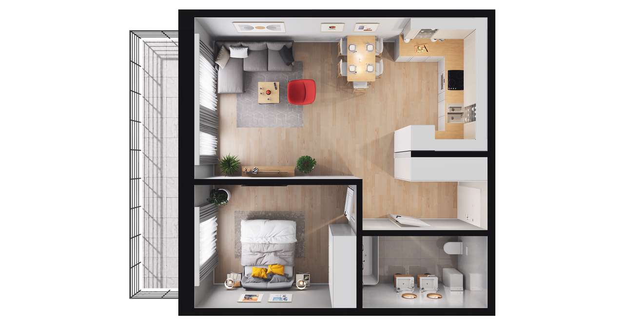 2-pokojowe mieszkanie 48m2 Bez Prowizji - Pełny obrazek: 5/11