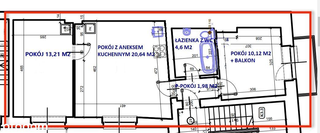 Mieszkanie, 50,55 m², Katowice