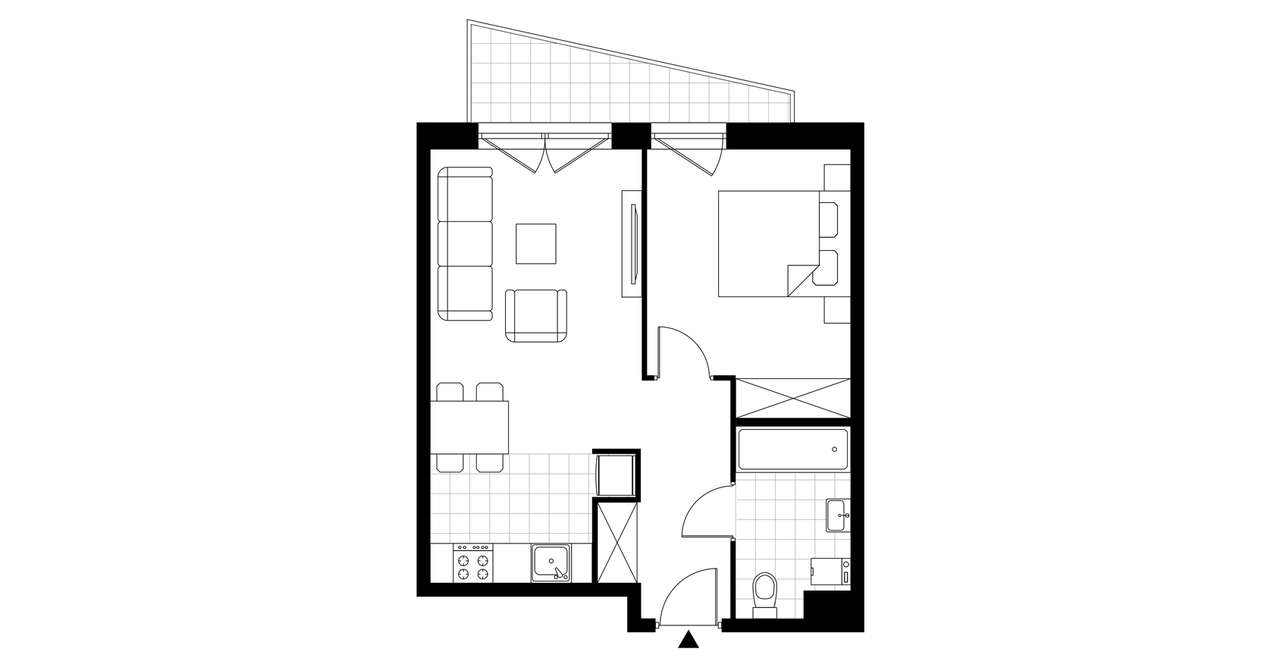 2-pokojowe mieszkanie 41m2 + balkon Bez Prowizji - Pełny obrazek: 3/7