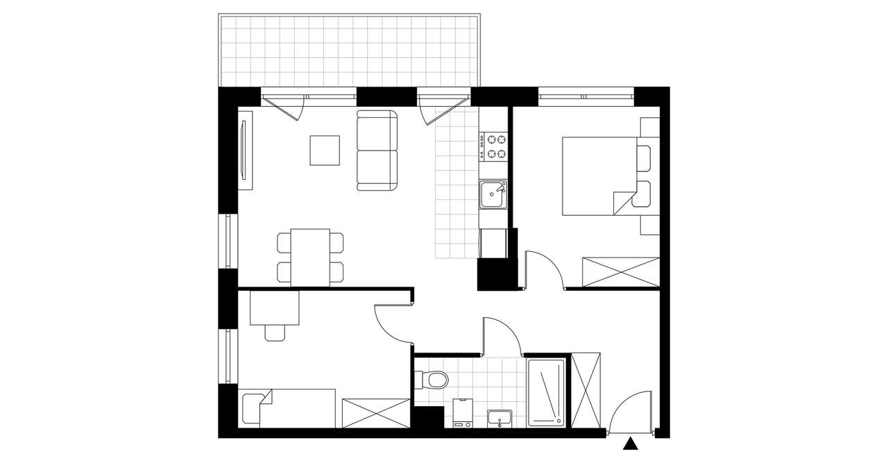 3-pokojowe mieszkanie 55m2 + balkon - Pełny obrazek: 3/6