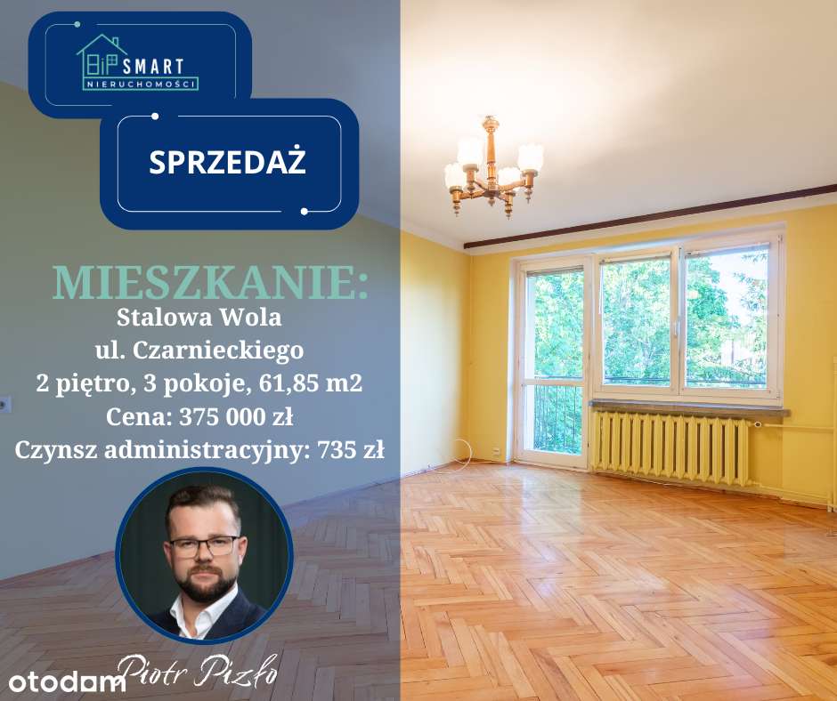 Mieszkanie, 3 pokoje, 2 piętro, balkon, ul. Czarnieckiego-0