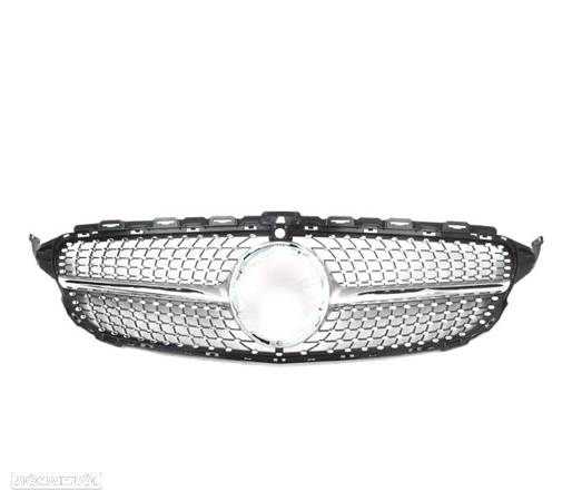 GRELHA DIANTEIRA PARA MERCEDES CLASE C W205 AMG 15-17 CAMERA LOOK DIAMOND SILVER - 3