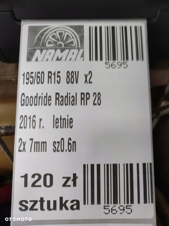 195/60R15 goodride 2016 opony letnie 7mm 5695 - 9