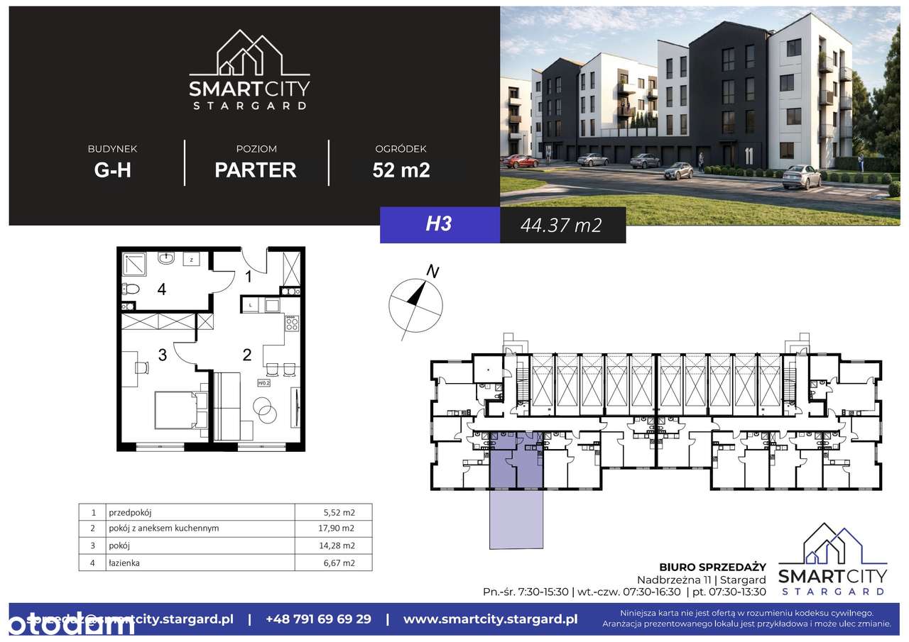 2-pokojowe mieszkanie 44m2 + ogródek - Pełny obrazek: 2/7