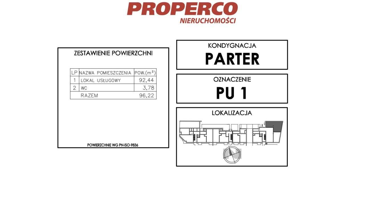 Lokal użytkowy 96,22m2, parter, ul. Klonowa-5
