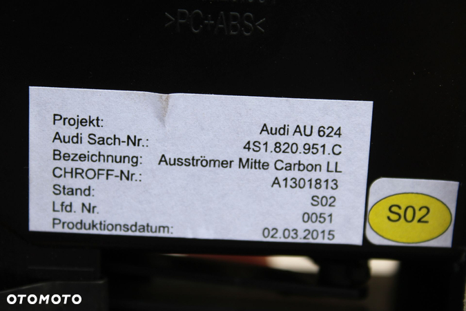Listwa Kratka nawiewu środkowa carbon Audi R8 4S - 8