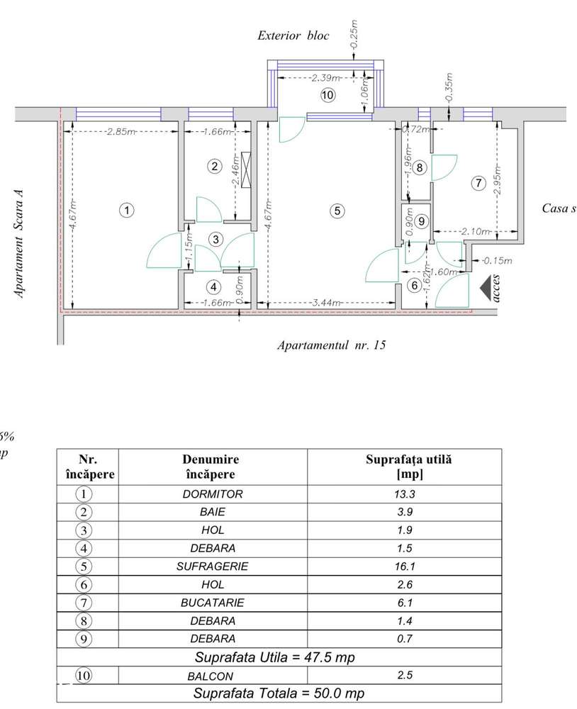 Apartament 2 camere, etaj 3, Cornisa, Bacău-7