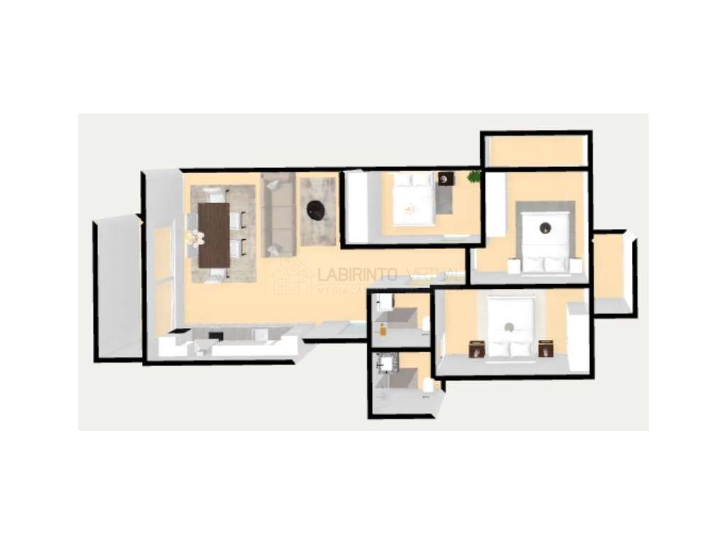 Vende-se excelente T2, com varanda e vista Rio, em São Vicente. Lis... - Grande imagem: 5/8