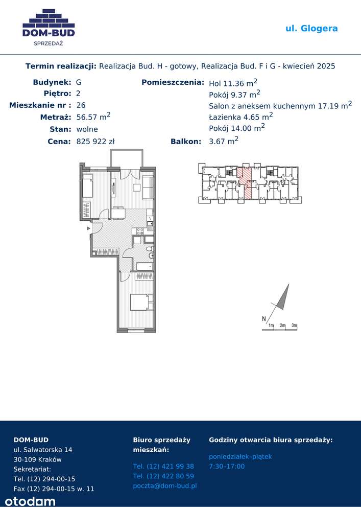 ul. Glogera | mieszkanie 3-pok. | G_26 - Pełny obrazek: 2/8