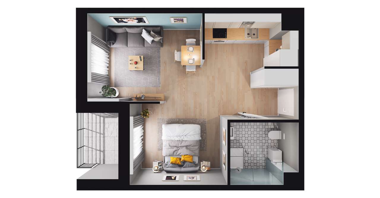 2-pokojowe mieszkanie 38m2 + balkon Bez Prowizji - Pełny obrazek: 2/8