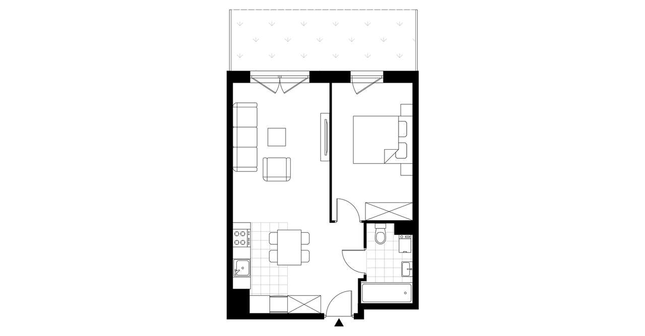 2-pokojowe mieszkanie 44m2 + ogródek Bez Prowizji - Pełny obrazek: 3/8