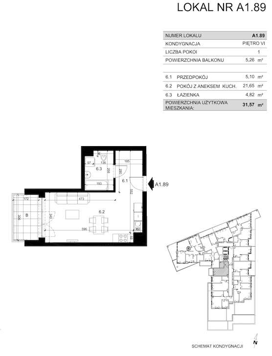 Ostatnie piętro-Gotowa Kawalerka 31 m2-Balkon-Zakrzówek - Pełny obrazek: 2/8