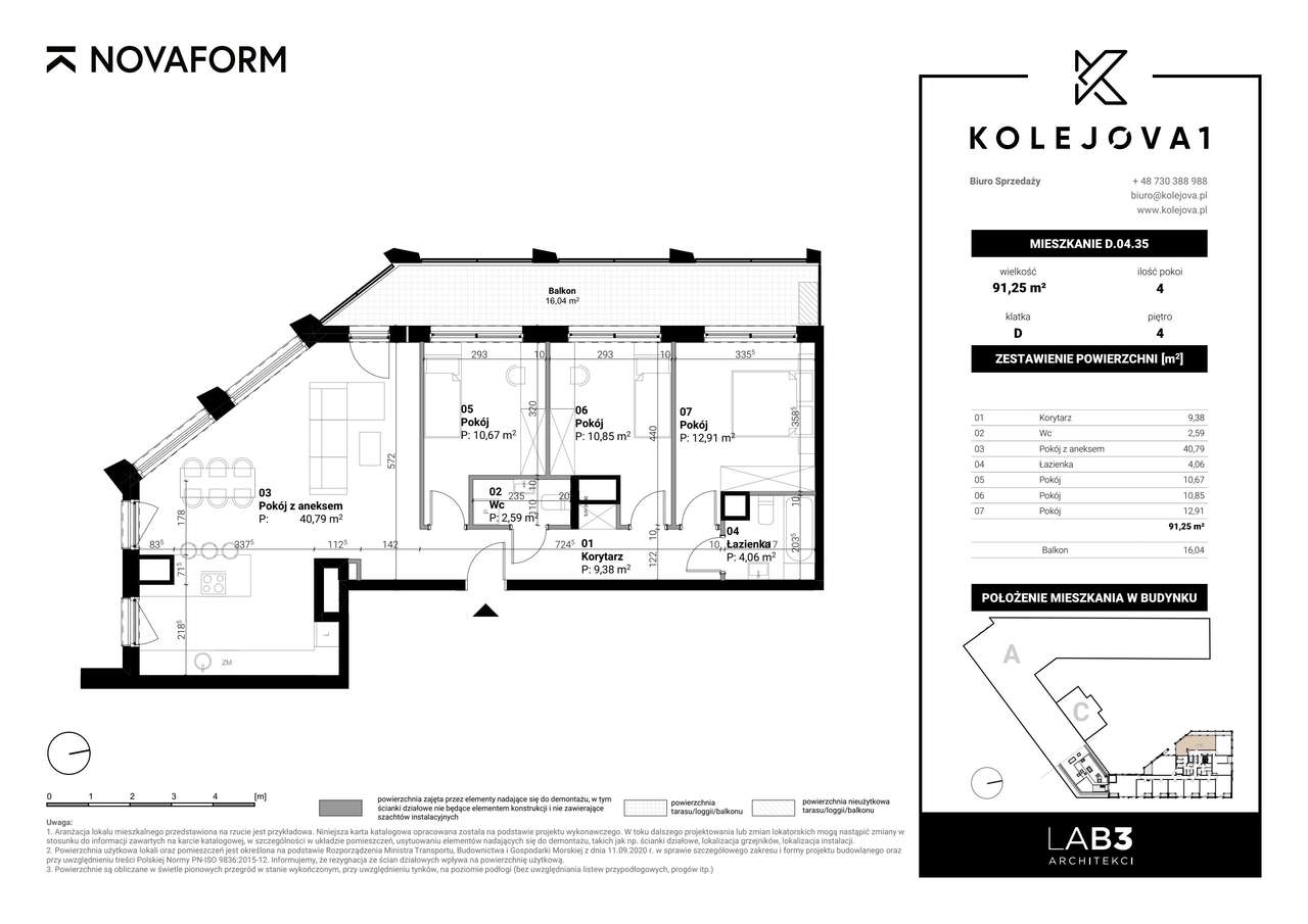 Kolejova 1 | mieszkanie 4-pok. | D.04.35 - Pełny obrazek: 2/7