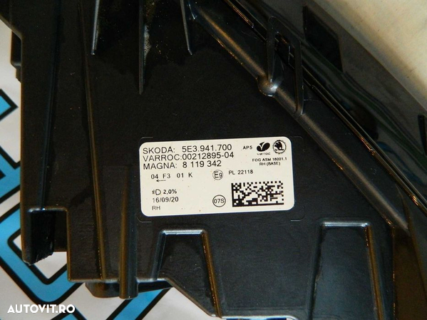 Proiector dreapta LED Skoda Octavia 4 cod 5E3941700 - 5